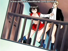 Парень поймал аниме девушку на лестничной клетке и отодрал в анус