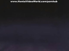 Аниме девушка взяла в рот огромный член и получила его в задницу