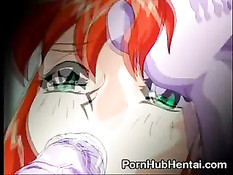 Фиолетовый монстр трахнул девчонку в рот и раком, а кончил в лицо