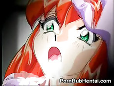 Фиолетовый монстр трахнул девчонку в рот и раком, а кончил в лицо