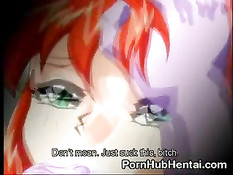 Фиолетовый монстр трахнул девчонку в рот и раком, а кончил в лицо