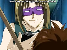 Ребята в масках на лице связали девушку и ласкали большой клитор