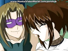 Ребята в масках на лице связали девушку и ласкали большой клитор