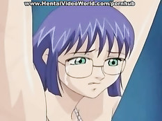 Хентай девушке заткнули рот и оттрахали привязав за руки к потолку