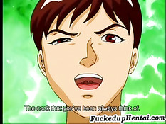 Молодой человек заставил голую аниме малышку отсосать ему член