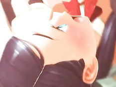 Подружка в короткой юбочке оттрахала страпоном голубоглазую детку