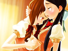 Подружка в короткой юбочке оттрахала страпоном голубоглазую детку