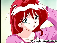 Аниме лесбиянка помогает подруге вытащить из киски секс игрушку