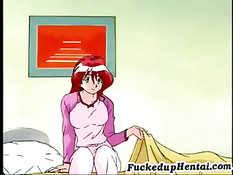 Аниме лесбиянка помогает подруге вытащить из киски секс игрушку