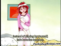 Аниме лесбиянка помогает подруге вытащить из киски секс игрушку