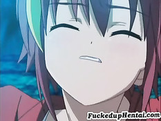 Связанная красавица стонет от приятных ласк больших сисек и киски