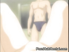 Парень отвязал сисястую хентай девочку и побрил ей волосы на лобке