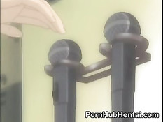 Парень отвязал сисястую хентай девочку и побрил ей волосы на лобке