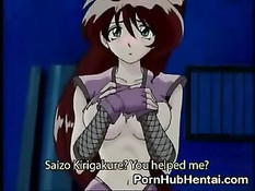 Аниме детка берёт в рот большой член, в то время как ей делают куни