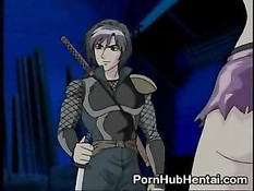 Аниме детка берёт в рот большой член, в то время как ей делают куни