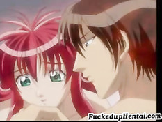 Малышка с красными волосами получала удовольствие от ласк парня