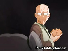 Связанной и подвешенной к потолку аниме малышке всунули вибратор