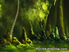 Щупалцы обвили хентай девчонку и ласкали все её эрогенные зоны