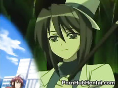 Щупалцы обвили хентай девчонку и ласкали все её эрогенные зоны