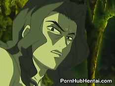 Щупалцы обвили хентай девчонку и ласкали все её эрогенные зоны