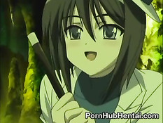 Щупалцы обвили хентай девчонку и ласкали все её эрогенные зоны