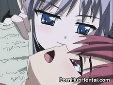 Щупалцы обвили хентай девчонку и ласкали все её эрогенные зоны