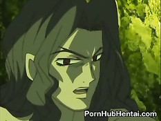 Щупалцы обвили хентай девчонку и ласкали все её эрогенные зоны