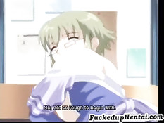 Возбудившийся парень поставил аниме подружку раком в библиотеке