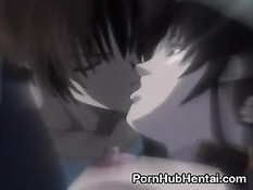 Парень ласкал огромную грудь и девственную киску аниме девчонки