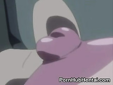 Парень ласкал огромную грудь и девственную киску аниме девчонки