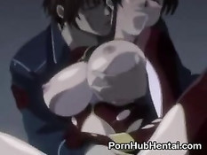 Парень ласкал огромную грудь и девственную киску аниме девчонки