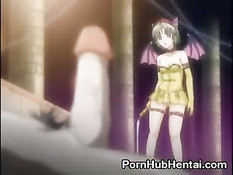 Аниме девушка с крылышками устроила жестокие скачки на его члене