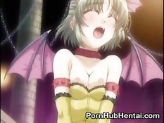 Аниме девушка с крылышками устроила жестокие скачки на его члене