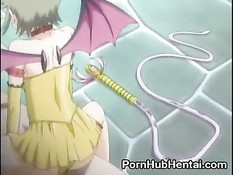 Аниме девушка с крылышками устроила жестокие скачки на его члене