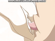 Пацан навалился на хентай малышку сверху, а потом отодрал раком