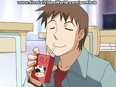 Пацан навалился на хентай малышку сверху, а потом отодрал раком