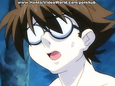 Очкарик привязал аниме малышку в лесу и оттрахал её после минета