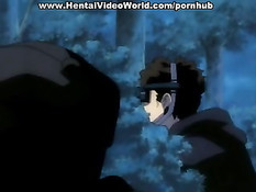 Очкарик привязал аниме малышку в лесу и оттрахал её после минета