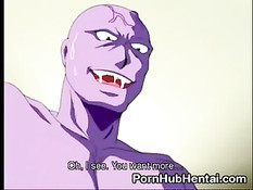 Хентай детка оттрахана монстром после отсоса его фиолетового члена