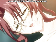 Хентай секретарша после минета была оттрахана на письменном столе