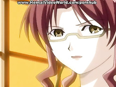 Хентай секретарша после минета была оттрахана на письменном столе