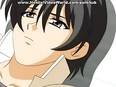 Ебля парня и грудастой аниме красотки на койке в больничной палате