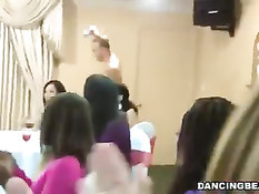 Девки собрались на вечеринке и отсосали приглашённому стриптизёру