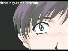 Парни поставили раком и оттрахали аниме девку с завязанными глазами