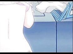 Вставил хентай малышке в анус и киску по члену и оттрахал её раком