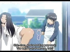 Паренёк отшлёпал хентай домохозяйку по заднице и оттрахал раком