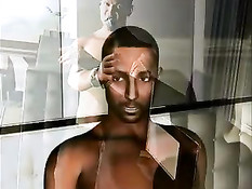 3D девушки с большими сиськами занимаются межрасовым ганг бангом