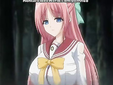 Милая хентай девчонка с красными волосами трахнулась с бойфрендом