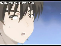 Парень наслаждается сексом и двойной фелляцией от хентай малышек