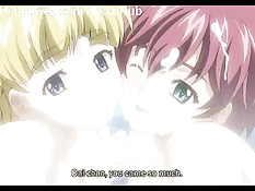 Парень наслаждается сексом и двойной фелляцией от хентай малышек